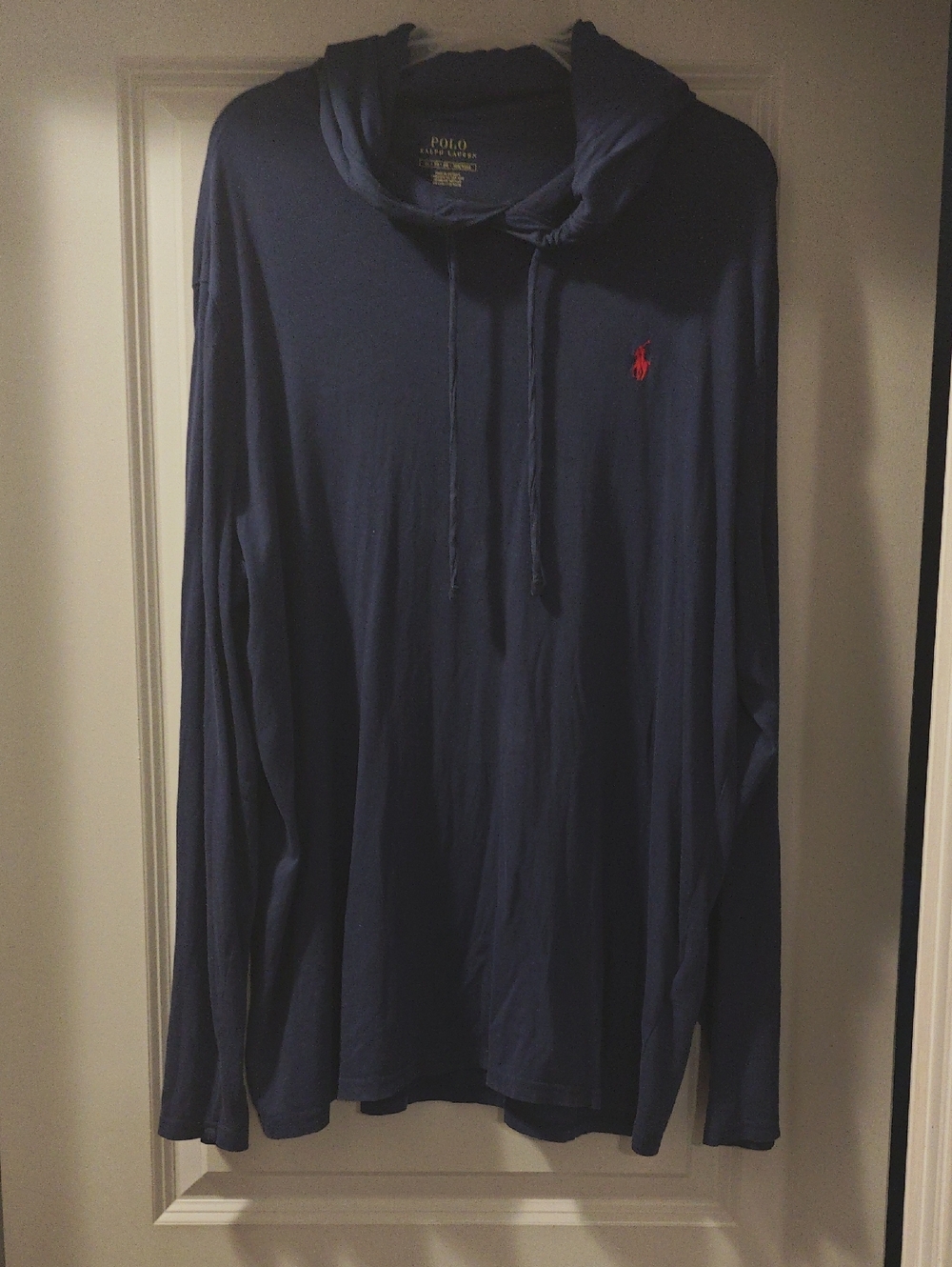 Polo by Ralph Lauren Navy Long-Sleeve Hooded Tee with Red Pony